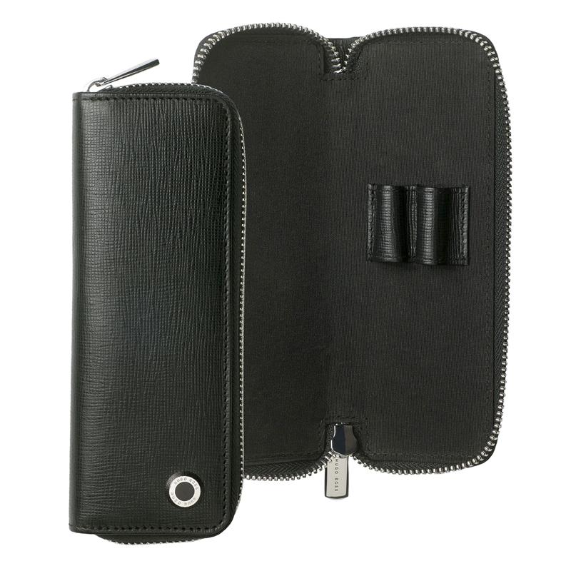 Hugo Boss Калъф Tradition, за две пишещи средства, с цип, кожен, черенна ниска цена с бърза доставка - BestPC.BG