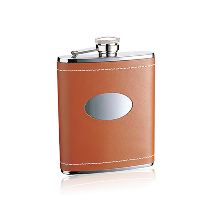 Плоско шише Peter, естествена кожа, 170 ml, кафявона ниска цена с бърза доставка - BestPC.BG