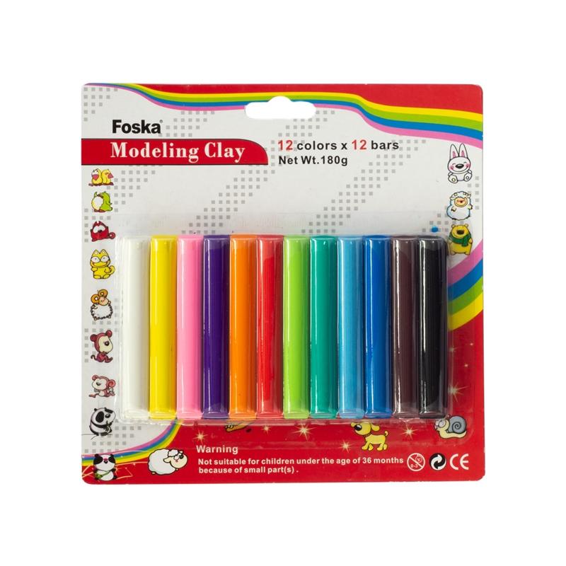 Foska Пластилин, 180 g, 12 цвятана ниска цена с бърза доставка - BestPC.BG