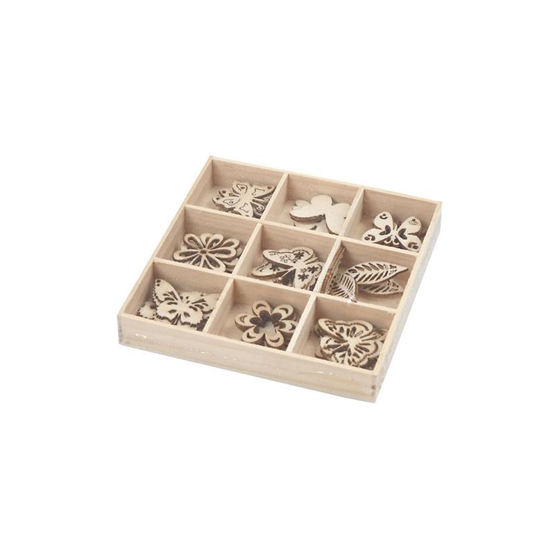 Creativ Company Дървени пеперуди за декорация, 9 вида по 5 брояна ниска цена с бърза доставка - BestPC.BG