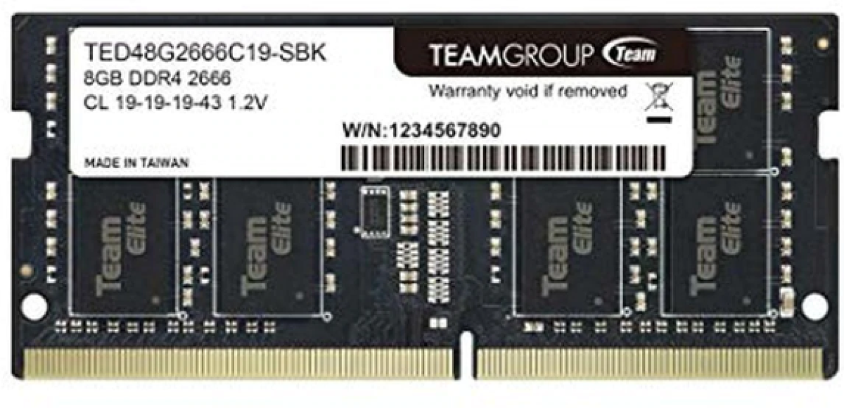 Памет Team Group Elite 8GB DDR4 SoDIMM, 2666 MHz, CL19, 1.2V, Single Channelна ниска цена с бърза доставка - BestPC.BG