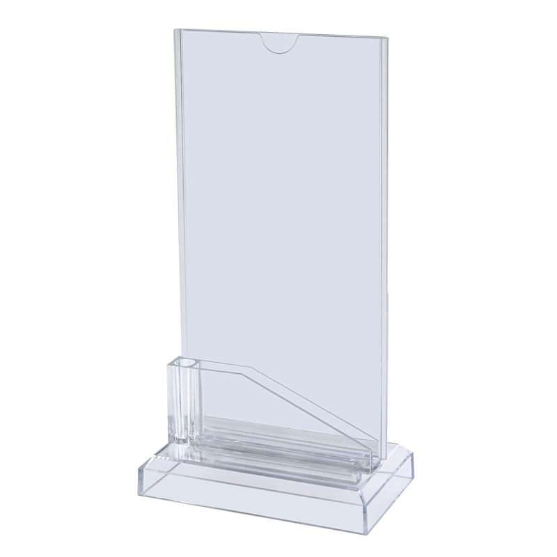 KEJEA Информационна поставка, с място за визитка, 100 х 200 mm, прозрачнана ниска цена с бърза доставка - BestPC.BG