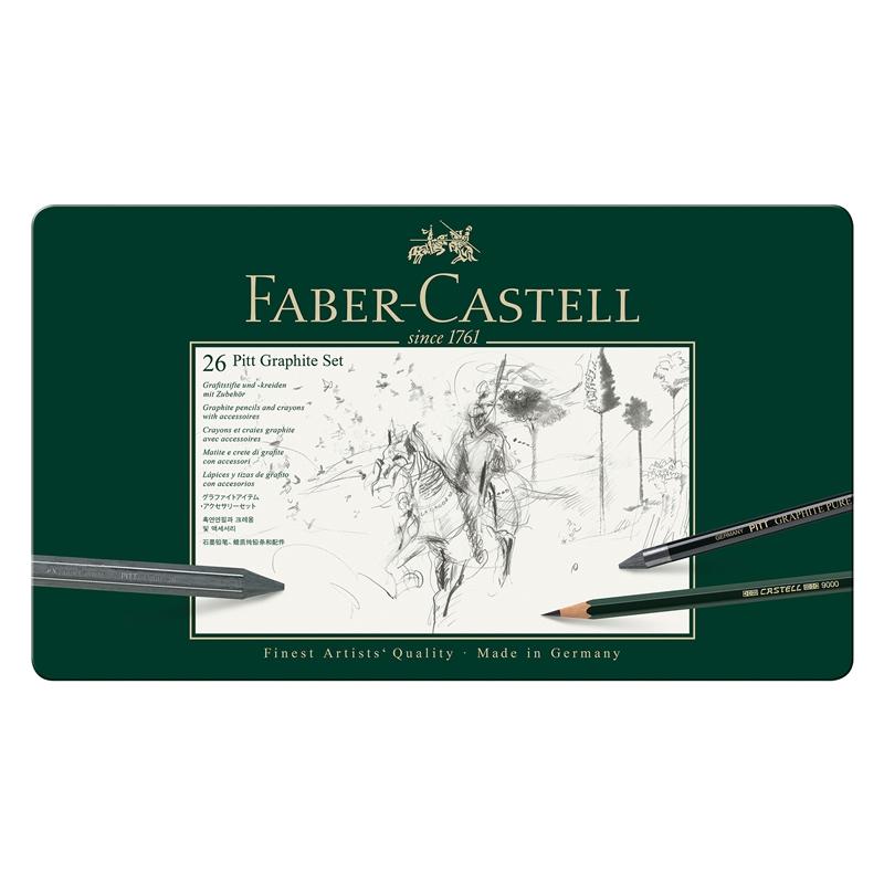 Faber-Castell Комплект моливи Pitt Graphite, 26 броя в метална кутияна ниска цена с бърза доставка - BestPC.BG