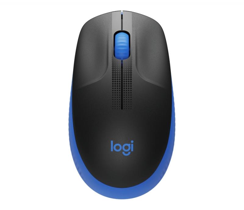 Мишка Logitech M190 Full-size wireless mouse - Черна/Синя - 2.4GHZ - N-A - EMEA - M190на ниска цена с бърза доставка - BestPC.BG