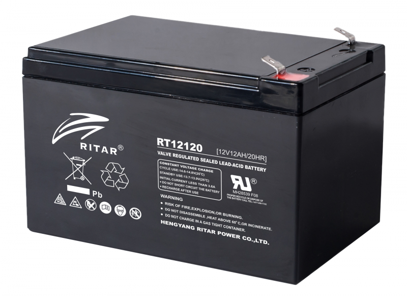 Оловна Батерия RITAR, (RT12120) AGM, 12V, 12 Ah, 151- 98- 95 mm, Tерминал2на ниска цена с бърза доставка - BestPC.BG