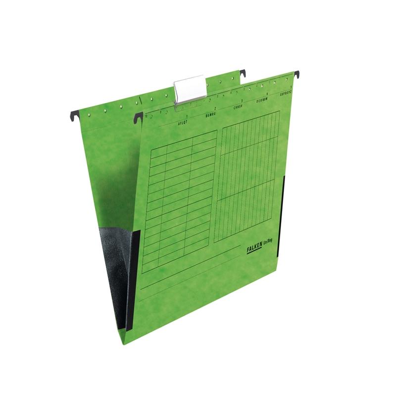 Falken Папка за картотека, V-образна, с ограничител, зелена, 5 брояна ниска цена с бърза доставка - BestPC.BG