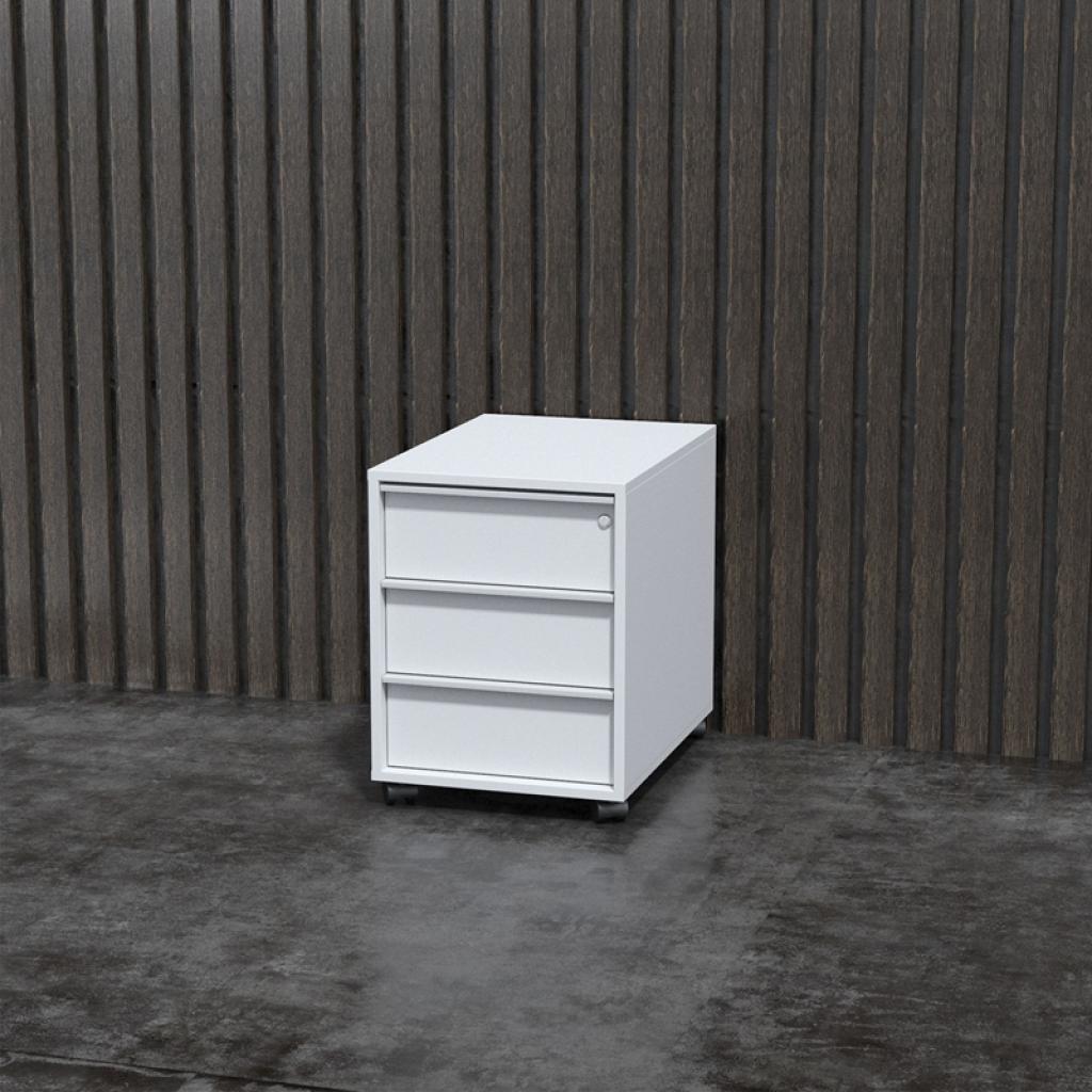 Продукт Контейнер Nova A, 428 x 600 x 560 mm, бял меламин, бяла вградена дръжкана ниска цена с бърза доставка - BestPC.BG