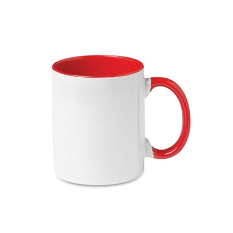 BESTSUB Чаша с цветна вътрешност и дръжка, 330 ml, червена, с възможност за персонализацияна ниска цена с бърза доставка - BestPC.BG