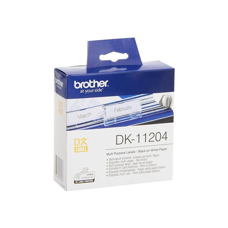 Касета за етикетен принтер Brother Етикети DK11204, мултифункционални, 17 x 54 mm, бели, 400 броя в ролкана ниска цена с бърза доставка - BestPC.BG
