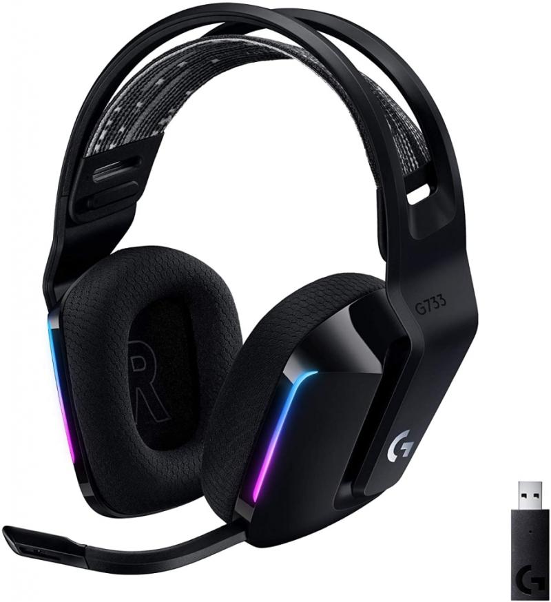 Слушалки Геймърски Logitech G733 Wireless Headset, Lightsync RGB, Lightspeed Wireless, PRO-G 40 mm Drivers, DTS Headphone:X 2.0 Surround, чернина ниска цена с бърза доставка - BestPC.BG