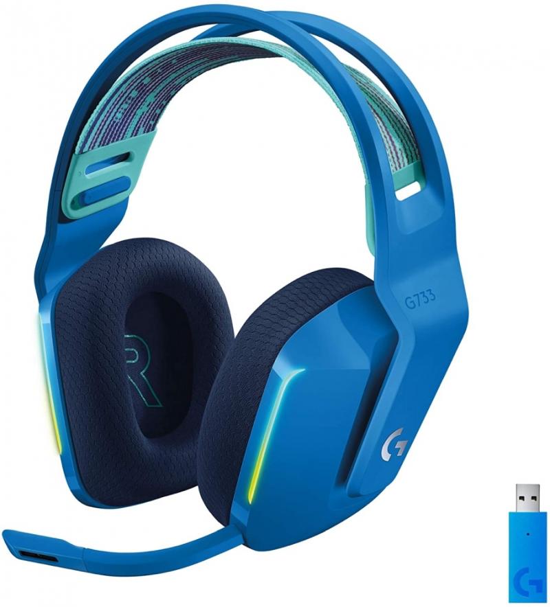 Слушалки Геймърски Logitech G733 Wireless Headset, Lightsync RGB, Lightspeed Wireless, PRO-G 40 mm Drivers, DTS Headphone:X 2.0 Surroundна ниска цена с бърза доставка - BestPC.BG
