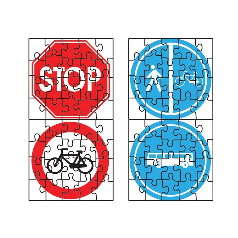 Пъзел от четири различни пътни знакана ниска цена с бърза доставка - BestPC.BG