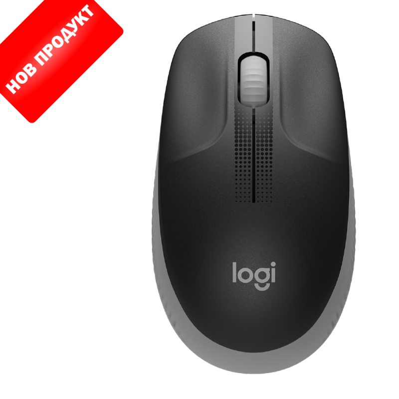 Безжична мишка Logitech M190 Full-Size сиво-черна 910-005906на ниска цена с бърза доставка - BestPC.BG