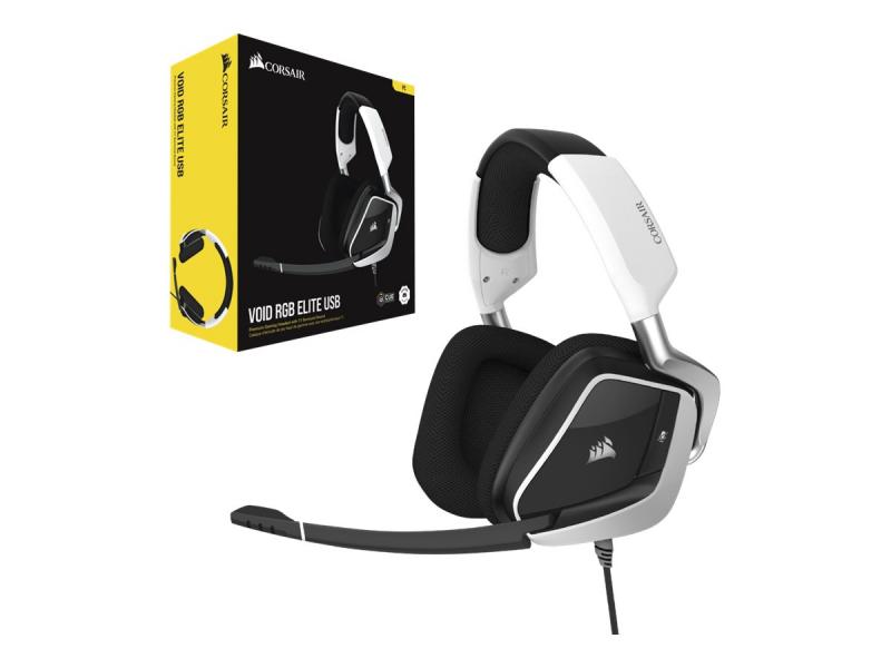 Слушалки CORSAIR VOID RGB ELITE GAMING USB Headset with 7.1 Surround White EU Versionна ниска цена с бърза доставка - BestPC.BG