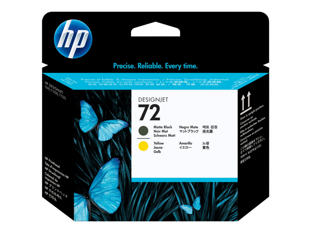 Касета с мастило HP 72 original printhead C9384A matte black and yellow standard capacity 1-packна ниска цена с бърза доставка - BestPC.BG