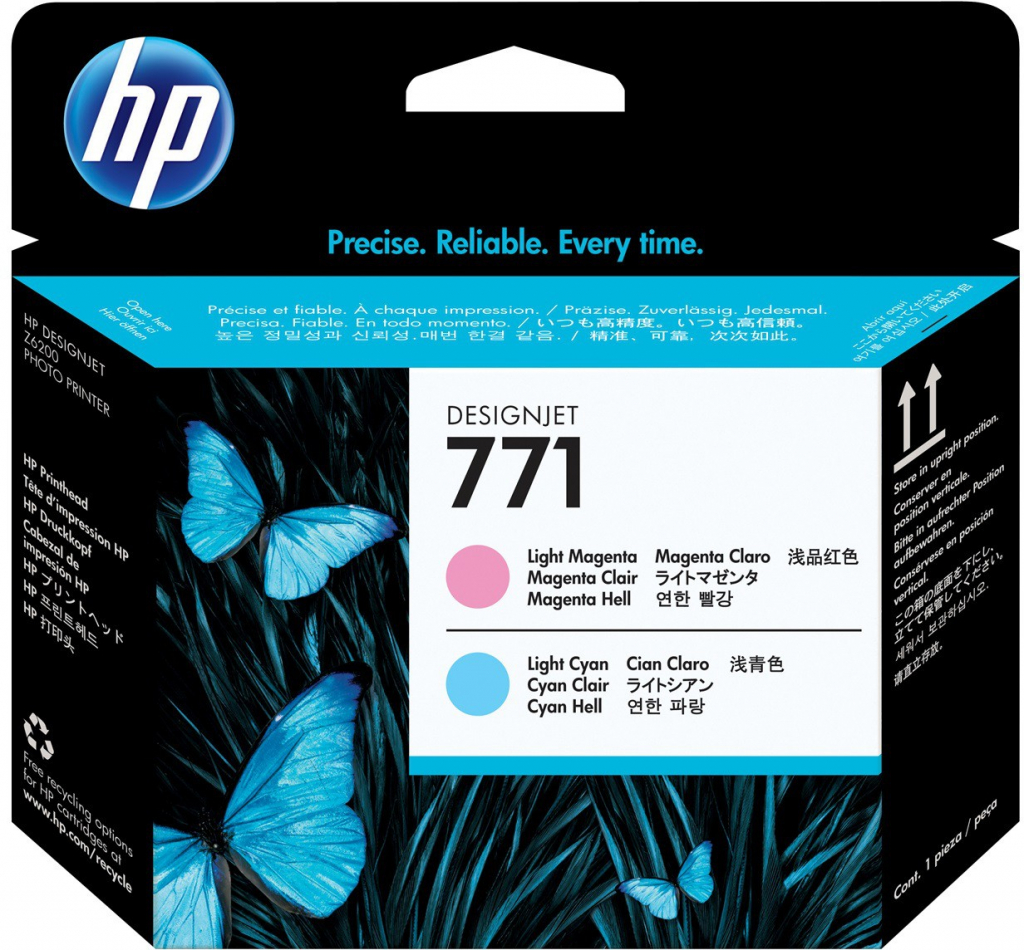 Касета с мастило HP 771 original printhead CE019A light magenta and light cyan standard capacity 1-packна ниска цена с бърза доставка - BestPC.BG