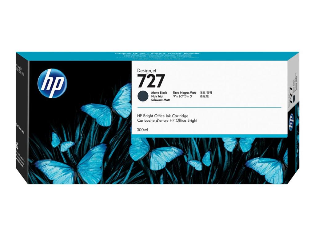 Касета с мастило HP 727 original Ink cartridge C1Q12A mat black standard capacity 300 ml 1-packна ниска цена с бърза доставка - BestPC.BG