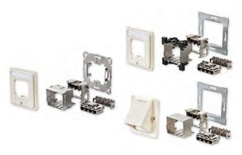 Мрежов аксесоар Мрежови комплект с розетка, DIN, 68x68 мм, бялна ниска цена с бърза доставка - BestPC.BG