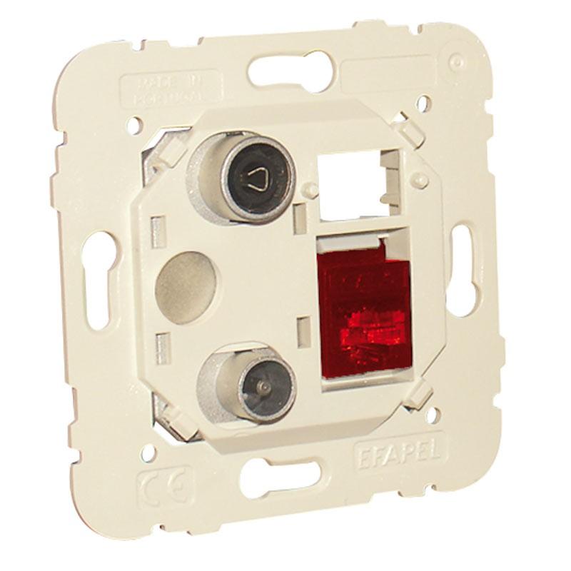 Мултимедийна розетка TV + RJ45 + оптичен портна ниска цена с бърза доставка - BestPC.BG