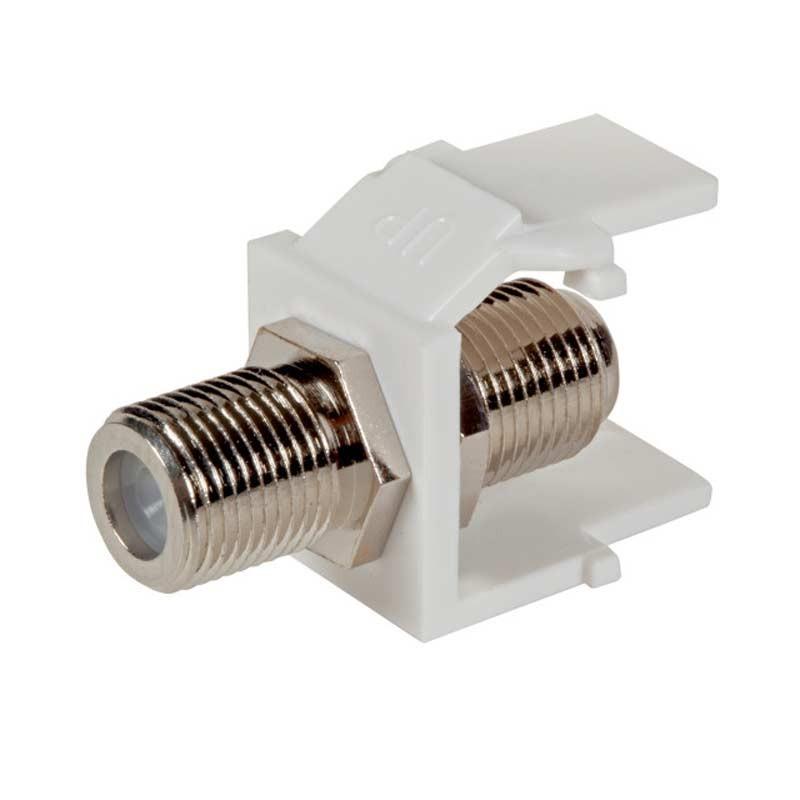 Мрежов аксесоар Преходник F конектор за кийстон гнездо, бялна ниска цена с бърза доставка - BestPC.BG