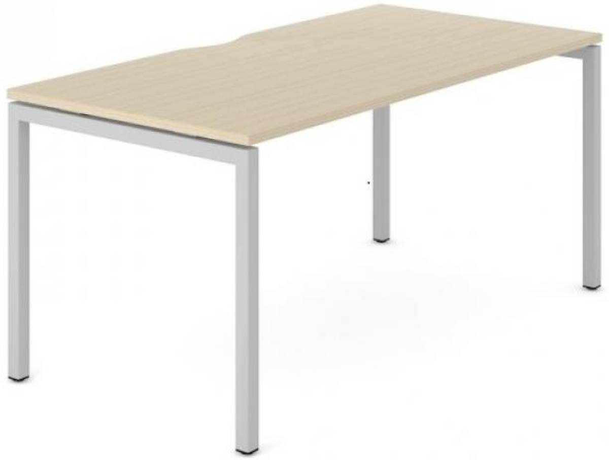 Бюро Работно Narbutas Nova U, 1400x700x740 mm, меламин избелен дъб, сивна ниска цена с бърза доставка - BestPC.BG