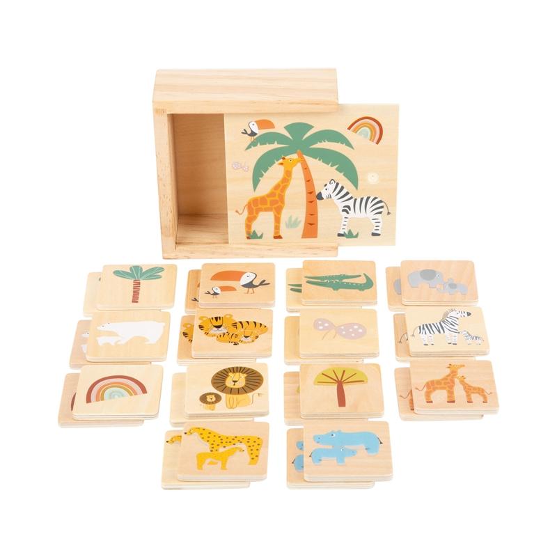 Small Foot Мемори игра Сафари, дървена, 28 частина ниска цена с бърза доставка - BestPC.BG
