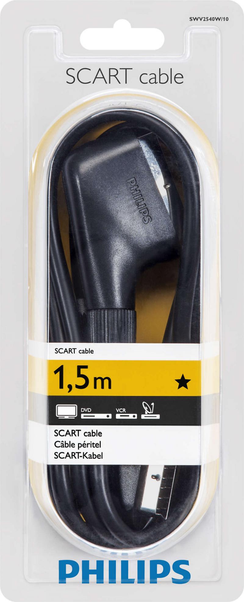 Кабел/адаптер Philips Scart CABLE, 1.5mна ниска цена с бърза доставка - BestPC.BG