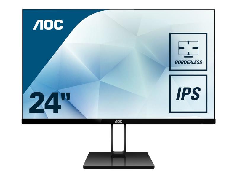 Монитор AOC 24V2Q LCD 23.8inch 16:9 IPS Full HD 250 cd-m2 5 ms HDMI- MHL DPна ниска цена с бърза доставка - BestPC.BG