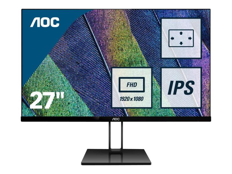Монитор AOC 27V2Q LCD 27inch 16:9 IPS Full HD 250 cd-m2 5ms HDMI- MHL DPна ниска цена с бърза доставка - BestPC.BG