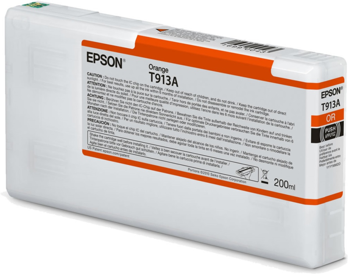 Касета с мастило Epson T913A Orange Ink Cartridge 200mlна ниска цена с бърза доставка - BestPC.BG
