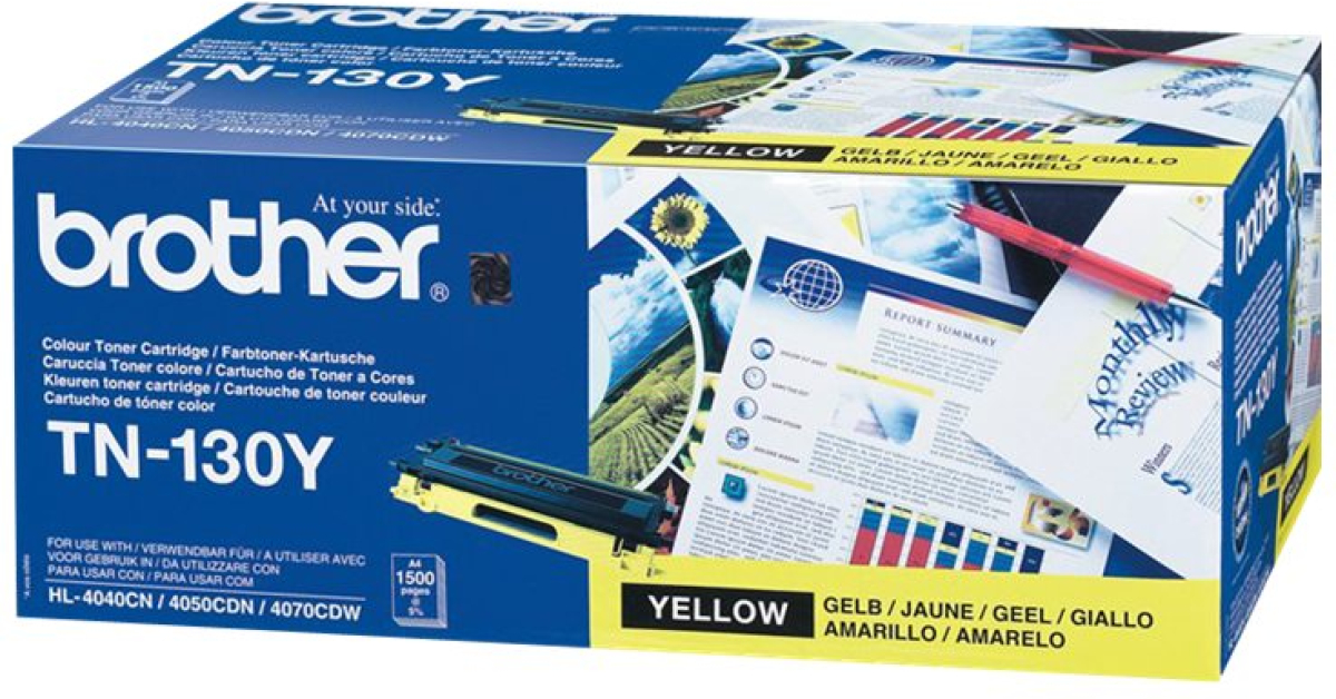 BROTHER TN-130, тонер до 1500 страници при 5% покритие, Жълтна ниска цена с бърза доставка - BestPC.BG