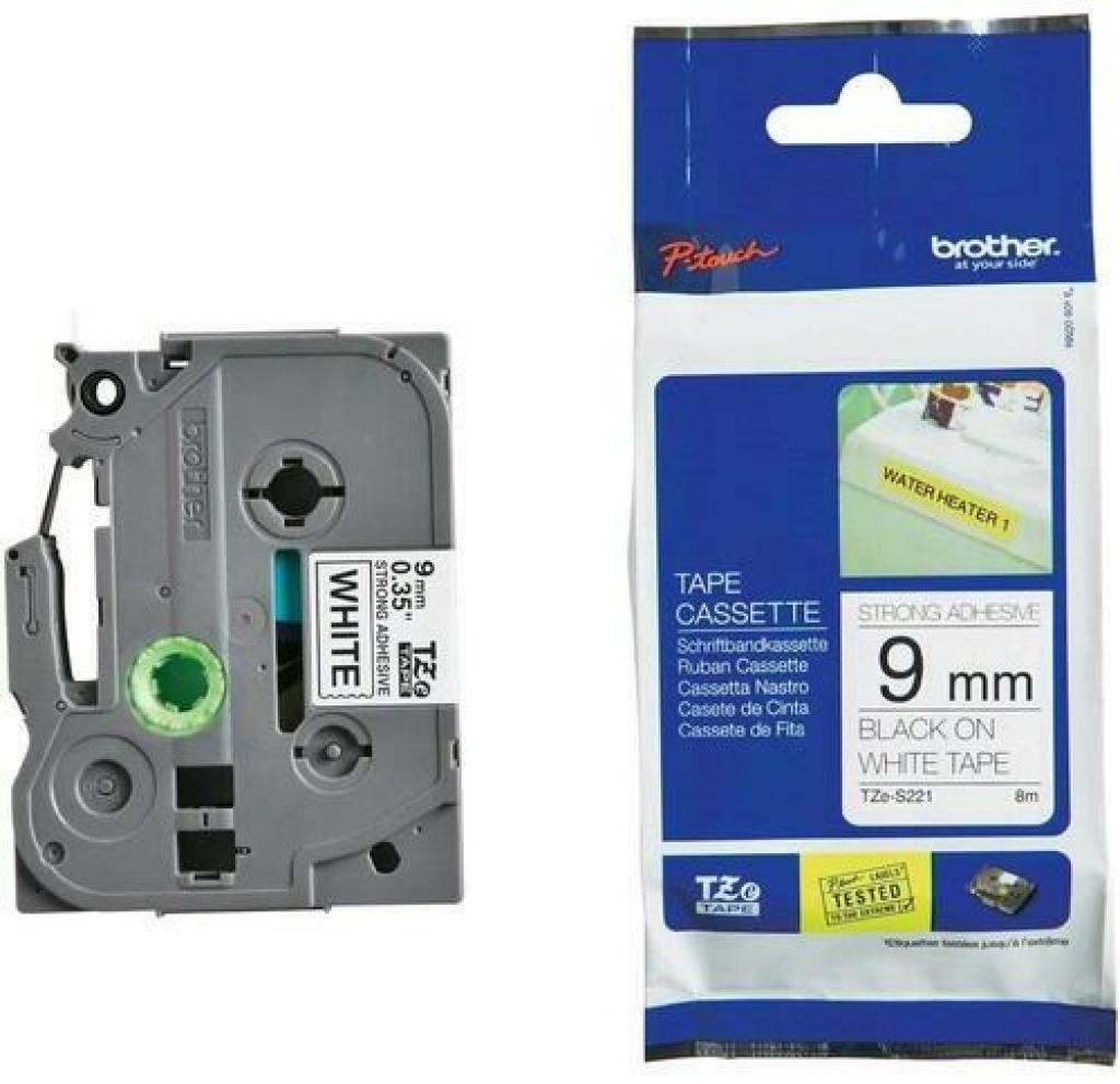 Аксесоар за принтер BROTHER TZES221 Tape 9mm BLACK ON WHITE ADHESIVE TAPEна ниска цена с бърза доставка - BestPC.BG