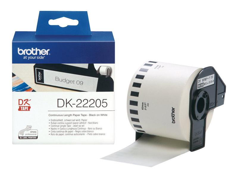 Хартия за принтер BROTHER P-Touch DK-22205 continue length paper 62mm x 30.48mна ниска цена с бърза доставка - BestPC.BG