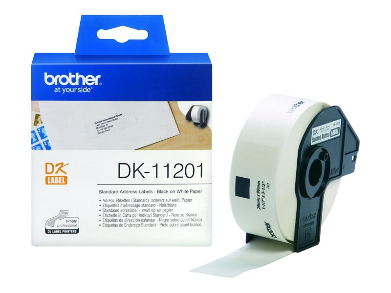 Хартия за принтер BROTHER P-Touch DK-11201 die-cut standard address label 29x90mm 400 labelsна ниска цена с бърза доставка - BestPC.BG