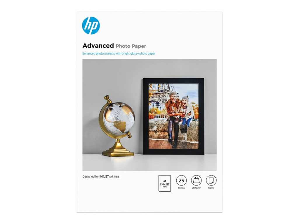Хартия за принтер HP original Q5456A Advanced glossy photo paper, 250g-m2 A4, 25 sheets 1-packна ниска цена с бърза доставка - BestPC.BG