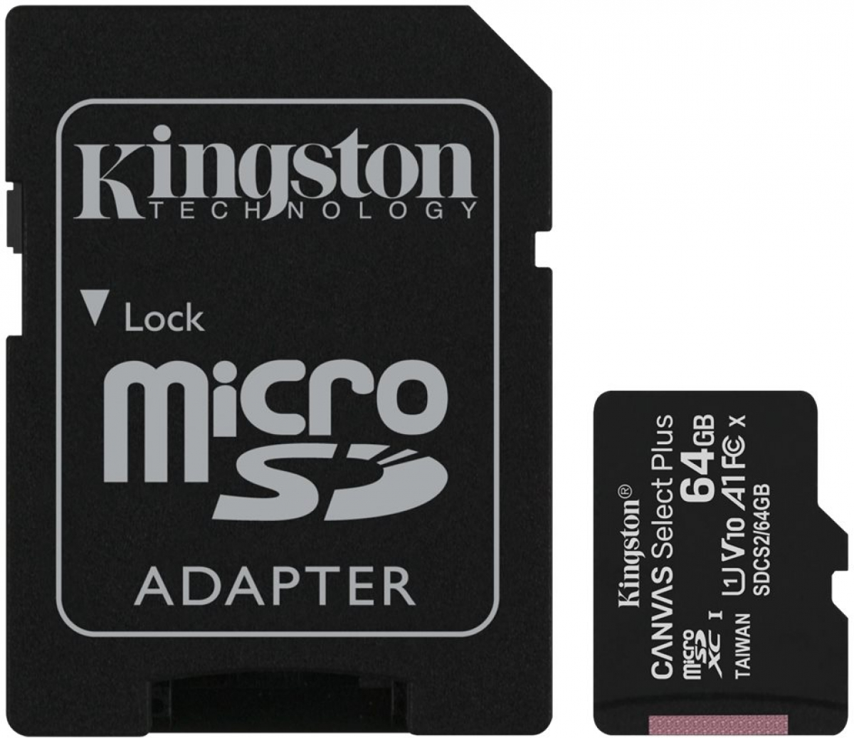 KINGSTON 64GB micSDH Canvas Plus 100R A1 C10на ниска цена с бърза доставка - BestPC.BG