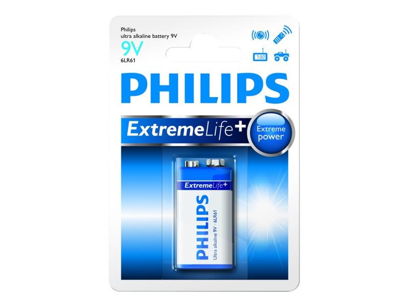 Батерия PHILIPS EXTREAMLIFE 9V ULTRA-ALKALIна ниска цена с бърза доставка - BestPC.BG