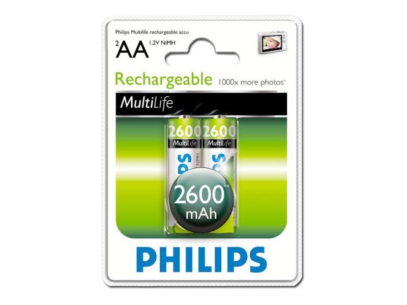 Батерия Philips Rechargeable battery HR6 AA, 2600 mAh, 2-blisterна ниска цена с бърза доставка - BestPC.BG