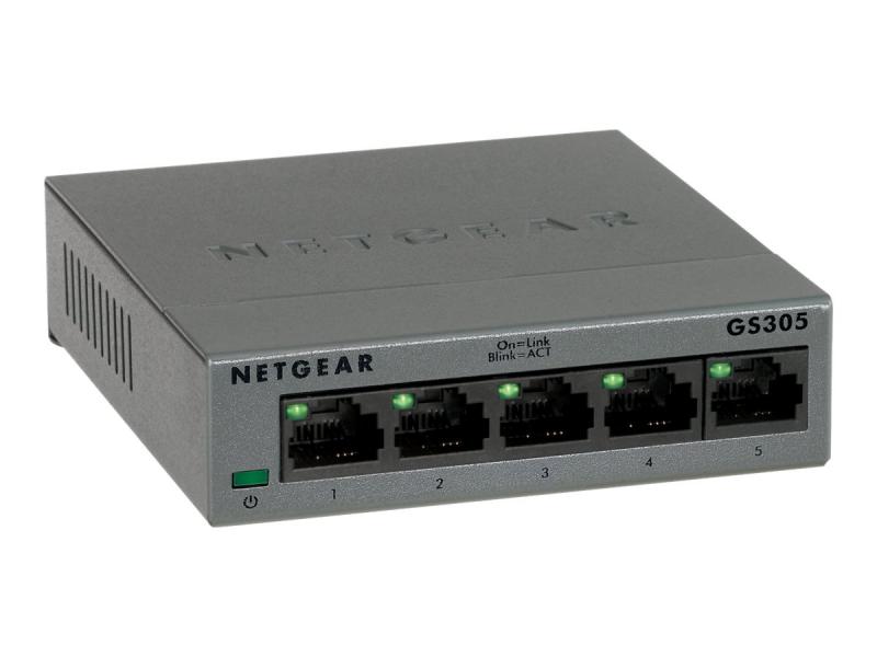 Комутатор/Суич NETGEAR 5-port Gigabit Ethernet Unmanaged Switch GS305на ниска цена с бърза доставка - BestPC.BG