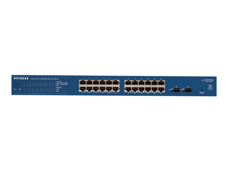 Комутатор/Суич NETGEAR ProSafe 24-Gigabit Smart 2 SFP fanlна ниска цена с бърза доставка - BestPC.BG