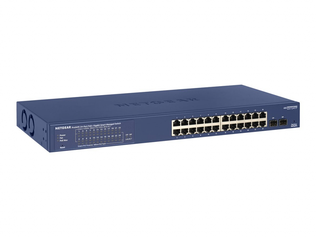 Комутатор/Суич NETGEAR Smart switch ProSAFE GS724TPна ниска цена с бърза доставка - BestPC.BG