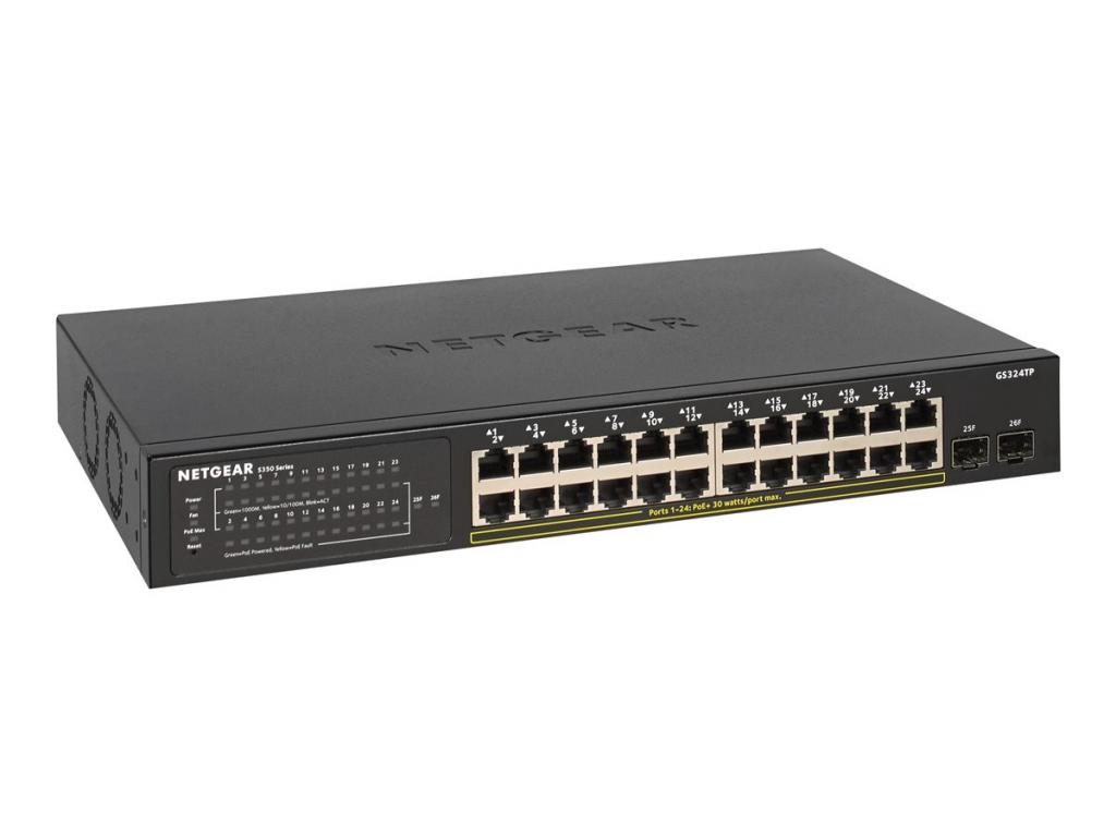 Комутатор/Суич NETGEAR S350 24-Gigabit PoE+ 2SFP smartна ниска цена с бърза доставка - BestPC.BG