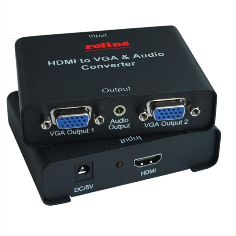 Кабел/адаптер HDMI to 2x VGA Multiplier, Roline 14.01.3526на ниска цена с бърза доставка - BestPC.BG