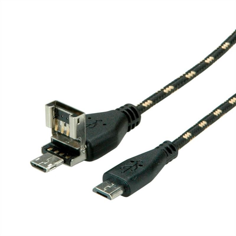 Кабел/адаптер Cable USB2.0 A+MicroB-MicroB, M-M, OTG, 1m, 11.02.8314на ниска цена с бърза доставка - BestPC.BG