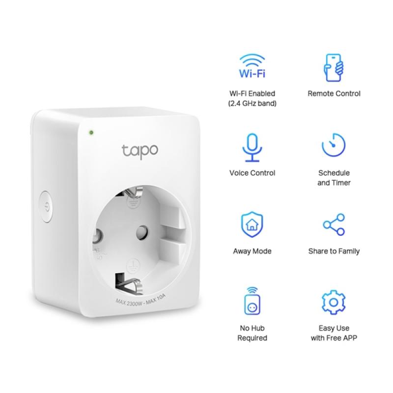 Контакт Smart Wi-Fi Mini Socket TP-Link P100на ниска цена с бърза доставка - BestPC.BG