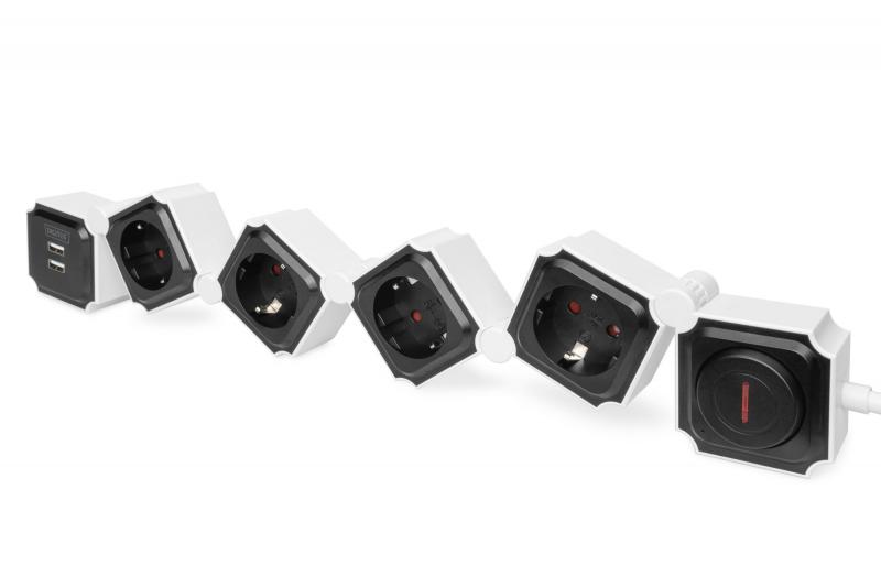 Контакт ASSMANN DA-70620: DIGITUS сгъваем разклонител, 4 гнезда, с 2 USB порта и ключна ниска цена с бърза доставка - BestPC.BG