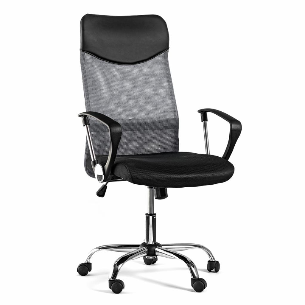 Директорски стол Monti HB, дамаска, екокожа и меш, черна седалкана ниска цена с бърза доставка - BestPC.BG