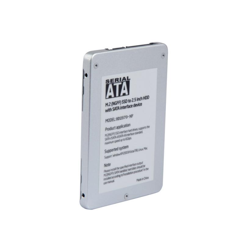 Кутия/Чекмедже за HDD Makki Caddy Convertor M.2 NGFF SSD to 2.5" SATA3, Aluminiumна ниска цена с бърза доставка - BestPC.BG
