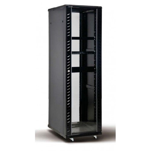 Шкаф 42U 600x600 W600/D600/H2000 Стъклена вратана ниска цена с бърза доставка - BestPC.BG
