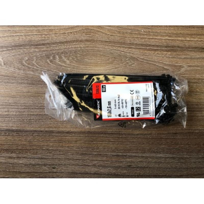 Продукт Кабелни връзки 160х2.6 /100бр/ ELEMATIC ЧЕРНИна ниска цена с бърза доставка - BestPC.BG